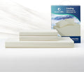 Dream Valley® Queen Sheet Set, Cooling Fitted Sheet with 2 Pillowcase-3 PCS with No Flat Sheet,Q-Max > 0.4 Aerocool, Cooling for Night Sweats, Hot Sleepers,deep Pocket up to 15",Ivory