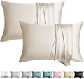 100% Silk Pillowcase for Hair and Skin Toddler Size 2 Pack Mulberry Silk Pillow Case 13 x 18 Inches Highest 6A Silk Kids/Travel Pillow Cover Soft Breathable Cooling with Hidden Zipper, Beige