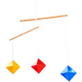 Geometric Octahedron in Same Size Hanging Mobile,Montessori Mobile, Yellow Blue Red, Wooden Dowel