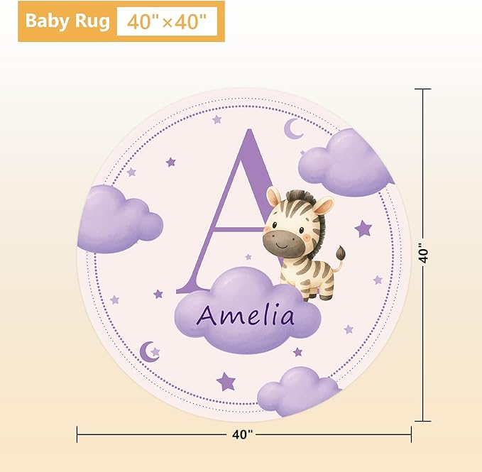 Personalized Baby Crib Bedding Set, 5 Pcs Custom Name Nursery Bedding Set, Purple Zebra Baby Bedding Set for Boys Girls, Double Layer Crib Sets, Customized Gifts for Infant Toddler New Parents