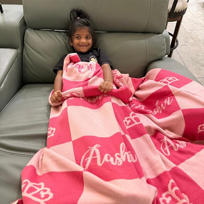 Personalized Signature Icon Blanket – 100% Organic Cotton Customized Baby Blanket, Custom Name, Bassinet 30x40, Gift for Baby Shower, Birthday Present, Girls and Boys, Toddlers Kids - Made In America