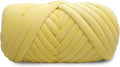 Velvet Chunky Yarn Bulky Giant Arm Knitting Ya rn, Super Soft Jumbo Tube Weight, Fluffy DIY Crochet Hand Making Washable for Blanket, Pet Bed, Rugs Pillow (2.2lb-Gold Yellow)