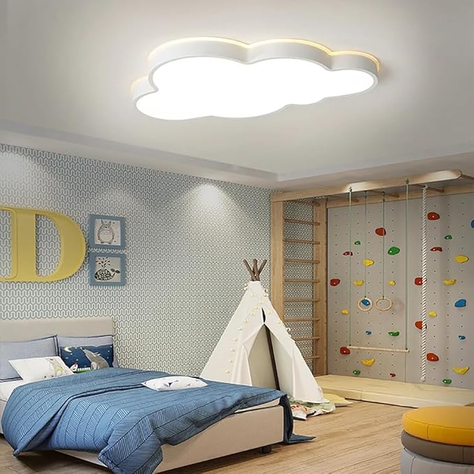 Cloud Shape LED Ceiling Light Fixture,19 Inch Modern Recessed Ceiling Lights,Dimmable Light,White 22W Close to Ceiling Lighting Flush Mount Living Room Bedroom,3000K-6000K
