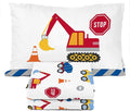 Sunny Side Up Construction Zone Toddler Sheet Set - 3 Piece Toddler Bedding Set Includes Pillow Cover - Super Soft Trucks Microfiber Sheets