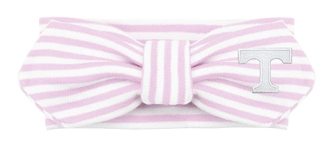 Creative Knitwear Tennessee Volunteers Infant Girls Pink/White Striped Hair Knot Headband Embroidered Logo - Size Newborn - 4T