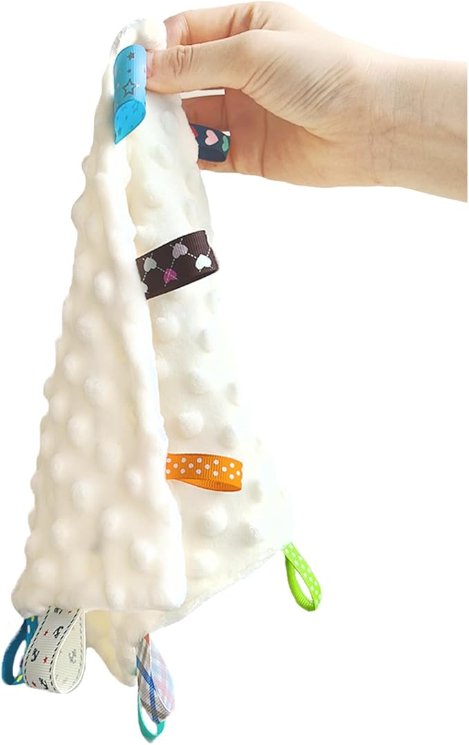 CREVENT Cozy Plush Baby Security Blanket, Loveys for Baby Girls and Boys, Birthday (Giraffe+Tag)