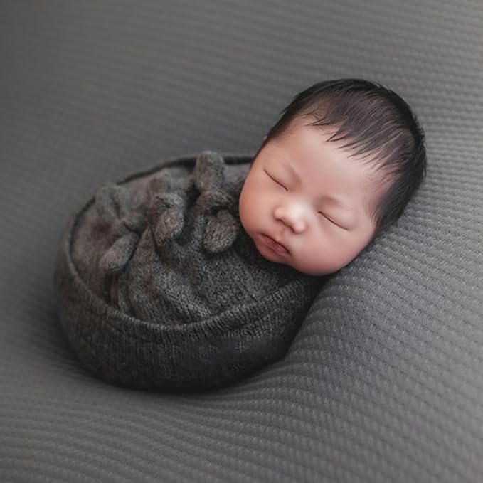 Baby Photography Props Hat Wrap Newborn Photo Props Photoshoots Accessories Infant Photo Stretchy Knit Wrap Blanket Accessories