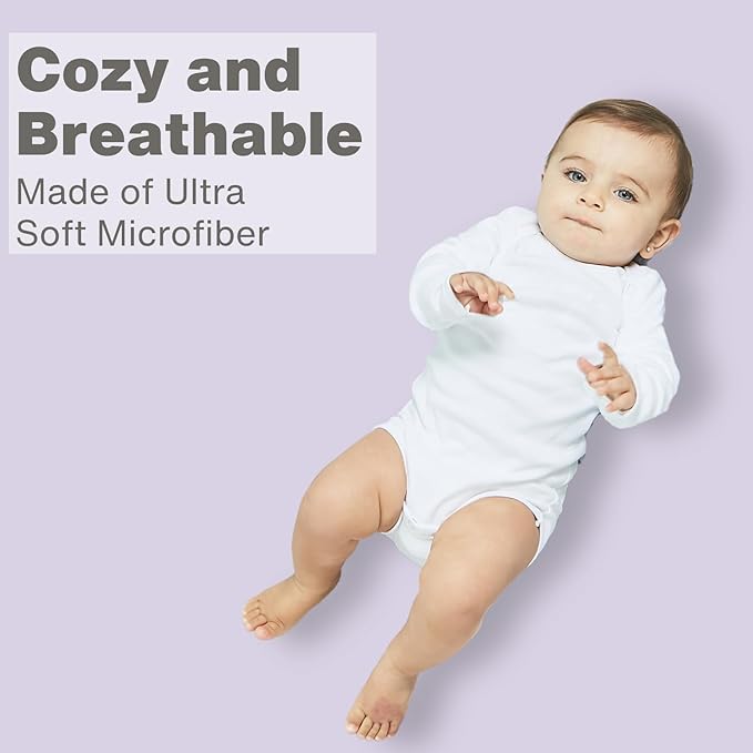 Everyday Kids Fitted Crib Sheet, 100% Soft Breathable Microfiber Baby Sheet, Fits Standard Size Crib Mattress 28in x 52in, Purple Nursery Sheet