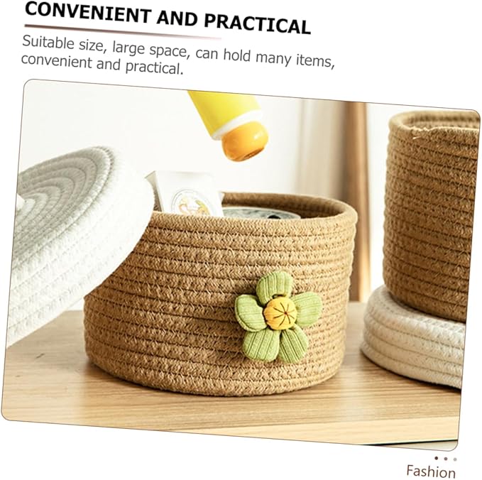 Unomor Round Woven Storage Basket Moses Basket Modern Style Storage Bin for Clothes