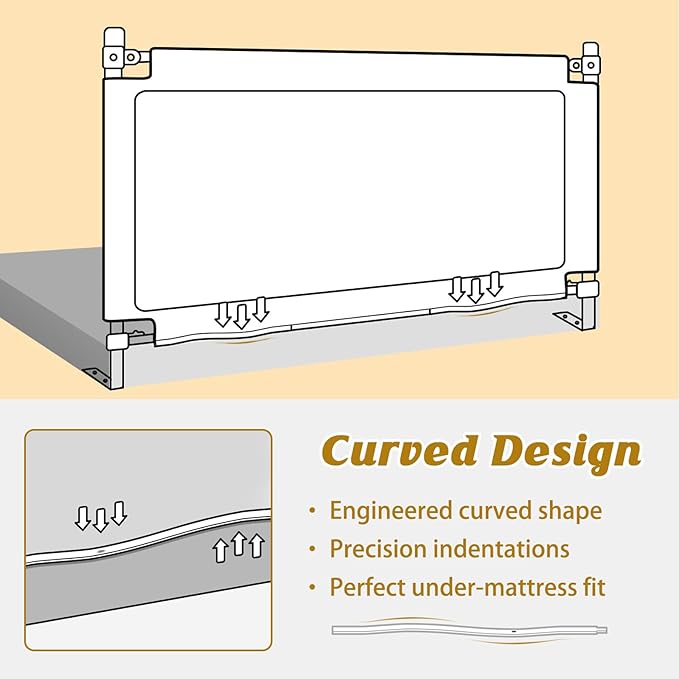 Height Adjustable Bed Rail for Toddlers, Kids Safety Baby Bed Rail for Twin/Full/King/Queen Size Bed (1 Side, 78.7 Inch)