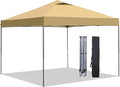 GDY 10'x10' Pop Up Canopy Tent, Outdoor Canopy, Patio Tent,Commercial Instant Gazebos, Portable Shelter Canopies, for Patio/Outdoor/Wedding Parties and Events, (Brown)