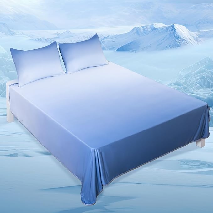 LUXEAR Gradient Cooling Blanket, Double-Sided Q-Max>0.5 Arc-Chill Summer Cold Blanket for Bed Sofa Chair Travel, Absords Heat to Keep Body Cool for Hot Sleeper & Night Sweats Adult Kids - Throw Blue