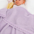 Baby Knit Blanket Soft Breathable Cotton Scallop Border Blankets Newborn Knitted Blanket Swaddle Blankets Gifts for Baby Newborn Toddler Shower Boy Girl New Mom Birthday Christmas Lilac 30x40