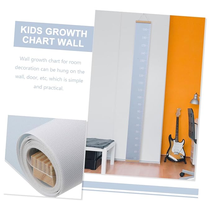 Growth Chart Wall Hanging Height Measurement Ruler for Boys Removable Canvas Wall Decor with Printing Nordic Style for Kindergarten