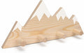 Mountain Wall Hooks - Woodland Nursery Decor - Wall Mount Organizer for Kids Coats & Towels - Ideal Adventure Mountain Decor Baby Shower Gifts - Natural Finish