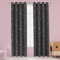LORDTEX Dinosaur and Star Foil Print Blackout Curtains for Kids Room - Thermal Insulated Curtains Noise Reducing Window Drapes for Boys and Girls Bedroom, 52 x 84 Inch, Grey, Set of 2 Panels