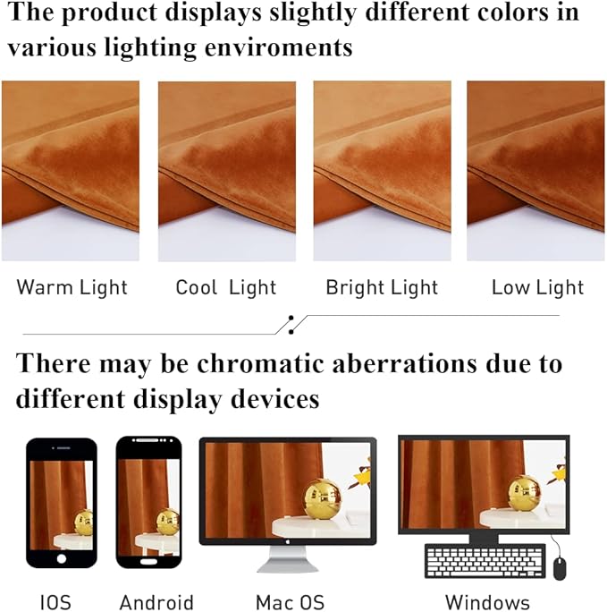 StangH Orange Velvet Curtains 96 inches, Back Tab Heavy Thick Living Room Drapes Light Blocking Privacy Protect Curtain Panels for Bedroom/Backdrops, W52 x L96, 2 Panels