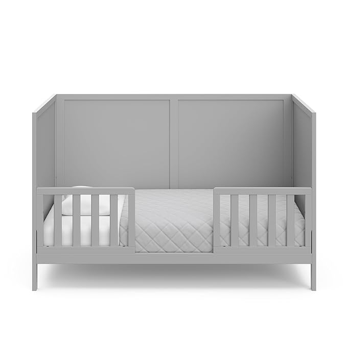Graco Theo 3-in-1 Convertible Baby Crib (Pebble Gray) - GREENGUARD Gold Certified, Converts to Toddler Bed & Daybed, Fits Standard Full-Size Baby Crib Mattress, 4 Adjustable Mattress Heights