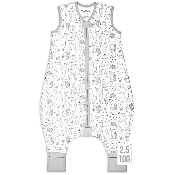 Mama Cheetah Toddler Sleep Sack with Feet, 2.5 TOG Organic Cotton Baby Sleeping Bag with Legs, Winter Baby Wearable Blankets for Early Walker 6-18 Month