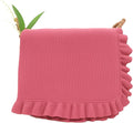 Cotton Baby Blanket with Ruffle Edge Soft Breathable Newborn Blanket for Boys & Girls, Lightweight Knit Throw for Crib, Stroller & Nursery Multiple Colors Available Rose Pink 28x36