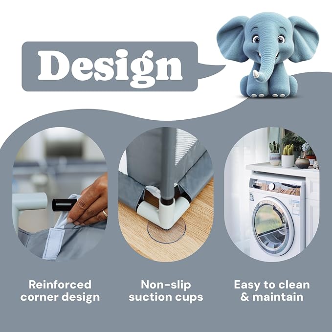 Todale Baby Playpen - 50 x 50 x 27 in Grey Pack of 1 - Effortless Setup & Travel Crib for Baby - Ventilated Panels & Play Pen for Babies 6-12 Months - Foldable Play Pen for Toddlers 1-3