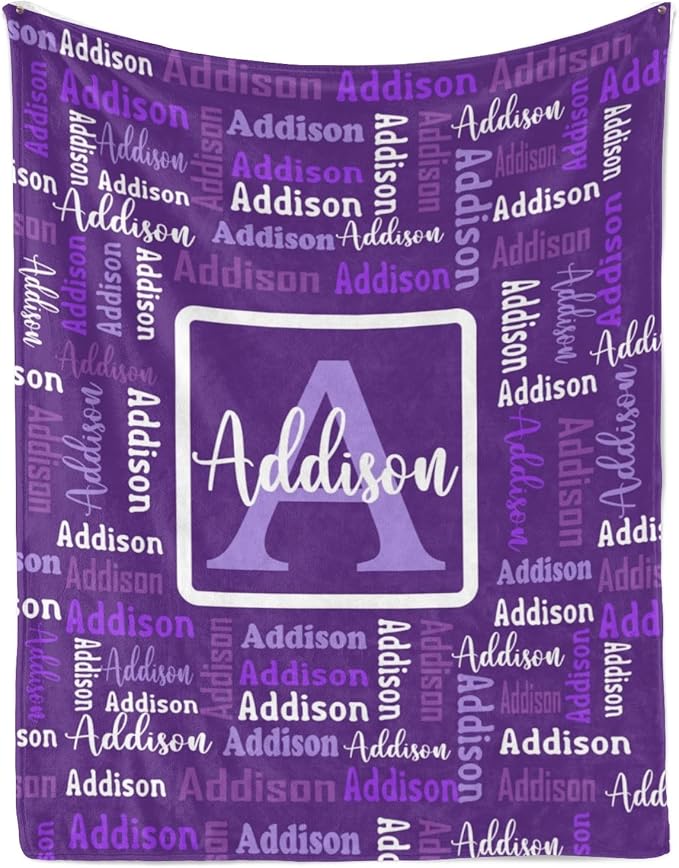Dr.TOUGH Name Blanket Personalized Blanket for Adult Kids Flannel Customized Personalized Blankets and Throws