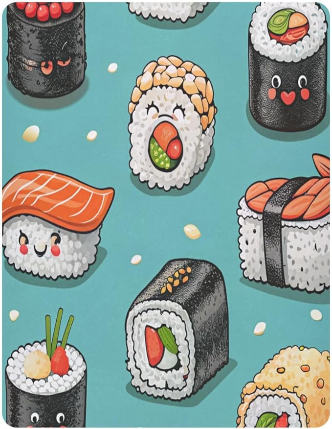 Crib Sheet, Unisex Crib Sheet, Soft and Comfortable for Standard Crib and Toddler Mattress, Cartoon Sushi Rolls