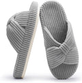 Chantomoo Slippers for Women Memory Foam House Bedroom Corduroy Bow Crossbands Slipper Shoes Comfy Trendy Gift Slippers