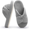 Chantomoo Slippers for Women Memory Foam House Bedroom Corduroy Bow Crossbands Slipper Shoes Comfy Trendy Gift Slippers