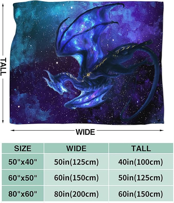 Tijuboni Dragon Throw Blanket Dragon Gifts for Boys Girls Men Women Kids Adults Soft Flannel Fleece Blanket for Couch Sofa Bed Home Decor 40"x50"
