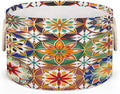 Colorful Geometric Mandala Round Storage Basket for Laundry & Toys, Lightweight Fabric Laundry Hamper with Handles, Foldable Large Organizer Bin for Bedroom Bathroom Nursery Dorm