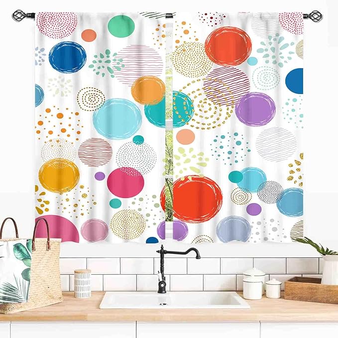 Rainbow Curtains for Girls Bedroom, Boho Rianbow Quotes Inspirational Motivational Positive Colorful Galaxy Pink Purple Window Drapery for Baby Kids Living Room Nursery Classroom, 84"x63" Inch