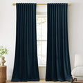 StangH Navy Blue Living Room Curtains 105 inches Long Back Tab Light Blocking Thermal Insulated Window Drapes for Bedroom Heavy Thick Privacy Panels, W52 x L105, 2 Panels
