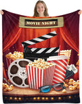 Movie Theme Blanket Gifts for Women Girls, Movie Night Supplies, Movies Theater Gift for Movies Lover Gifts for Christmas, Ideal Theater Decor for Sofa Couch Bed, Theatre Gift Blanket 60"x80"