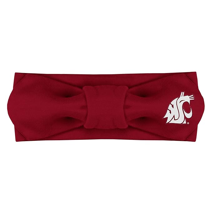 Creative Knitwear Washington State Cougars Infant Girls Crimson Solid Hair Knot Headband Embroidered Logo - Size Newborn - 4T
