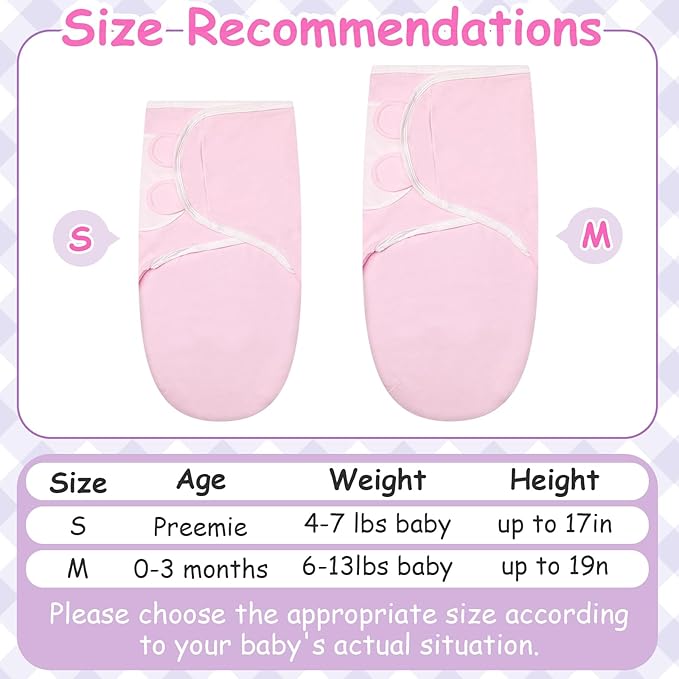 Ramede 6 Pack Preemie Swaddle Blanket with Hats Sleep Swaddle for Baby Boy Girl Preemie Newborn Sacks Soft Cotton Wearable(Flower,Pink and Green)