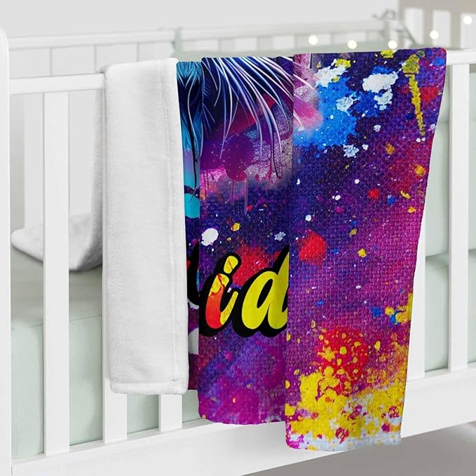 Ship Next Day, Personalized Baby Blanket for Boys Girls on Christmas Birthday, Unique Animals Blankets- Printed in USA, Custom Toddlers Blanket with Name for Baby Shower Kids Teens Toddlers Newborn