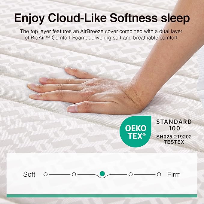 Novilla Full Size Mattress, 8 Inch Full Mattresses in a Box with Smarts™ Coil for Pressure Relief, Medium Plush Foam and Spring Hybrid Colchones with CertiPUR-US Certified for Kids