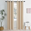 NICETOWN Beige Light Blocking Curtains 84 Inches Long 2 Panels for Living Room, Bedroom, Office Thermal Insulated Blackout Drapes Solid Grommet Noise Reducing Window Curtains, W40
