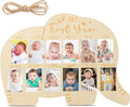 My First Year Picture Frame, Baby’s First Year Photo Display Wood Board 12 Months Milestone Board Birthday Baby Keepsake Nursery Decor Gift for Boy Girl(SIZE:Elephant)