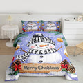 Feelyou Merry Christmas Comforter Set All Season Cute Snowman Bedding Set with 1 Pillow Cases Snowflake Microfiber Kids Toddler Bedclothes Winter Bedroom Decor Duvet Quilt Breathable Soft