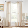 jinchan Linen Blend Closet Curtains 84 Inches Length 2 Panel for Bedroom Bathroom, Natural Farmhouse Country Cottage Core Style 38 Inches Wide Drapes with Rod Pocket Back Tab (38W x 84L, Ecru)
