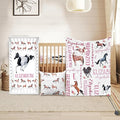 Custom Crib Bedding Set - Horse Design Personalized Name Baby Nursery Bedding 3 Pcs Set - Chic Soft Blanket, Sheet, Pillowcase for Newborns Boys Girls Gifts Color10