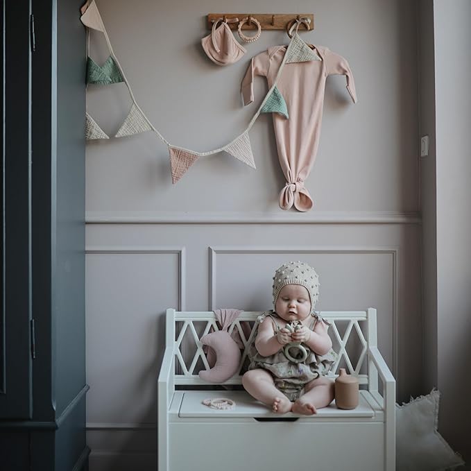 mushie Moon Security Blanket | Baby Lovey | 100% Organic Muslin Cotton (Blush)
