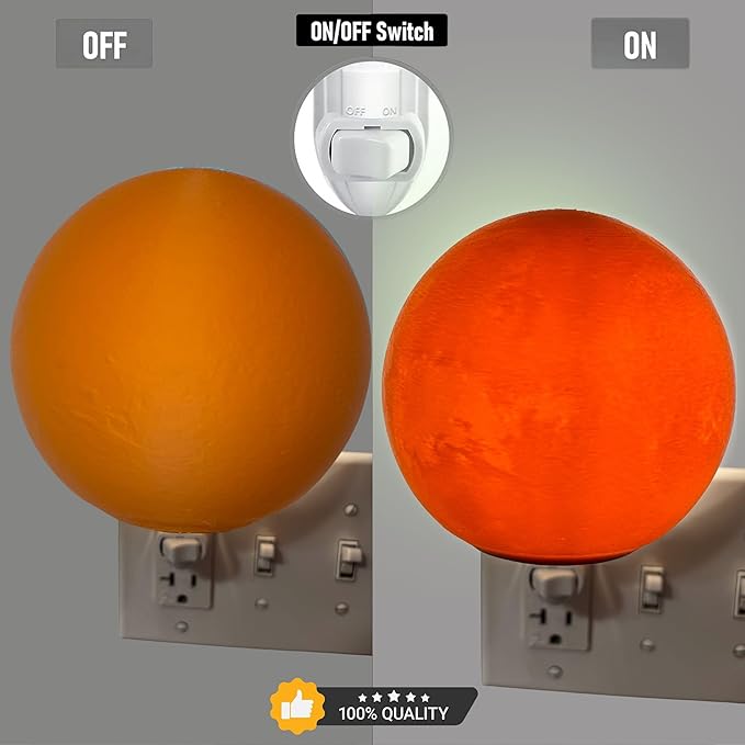 Mars Night Lights | 5" Mars Night Lamp LED Light | 3D Solar System NightLight, Planet Home Décor, Space Nursery, Kids Room, Space Gift, Birthday Gifts, Bedroom Decorations