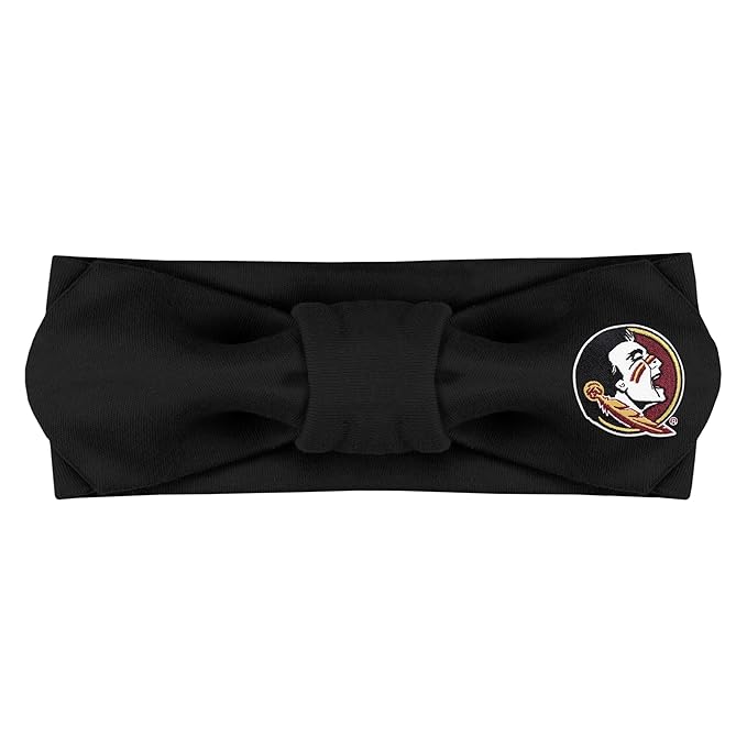 Creative Knitwear Florida State Seminoles Infant Girls Black Solid Hair Knot Headband Embroidered Logo - Size Newborn - 4T