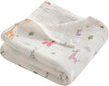 NTBAY 2 Layer Muslin Cotton Baby Swaddle Blanket, 30x40 Soft and Breathable Receiving for Newborns and Infants, Perfect for Crib, Stroller, Travel, Lightweight Nursery Blanket, Cartoon Giraffe