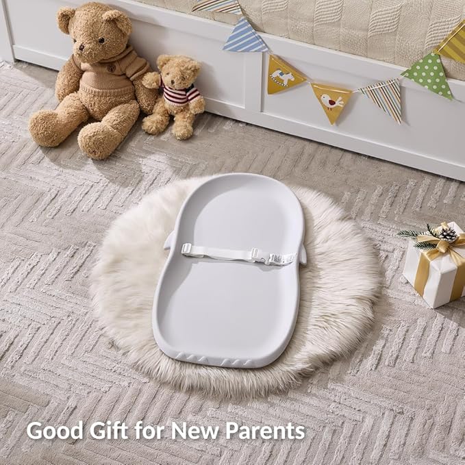 Luxury Little Portable EVA Baby Changing Pad Waterproof Changing Pad for Diaper Changes,Dressing,Baby Massage & Moisturizer Application,Soft & Non-Slip,Adjustable Safety Belt,Adorable Penguin Design