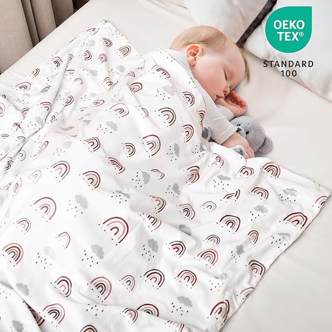 david's kids Micro Fleece Minky Baby Blanket for Boys Girls with Double Layer and Soothing Raised Dots, Breathable and Soft Lightweight Receiving Blanket for Newborns, 50x60 Inches, Rainbow