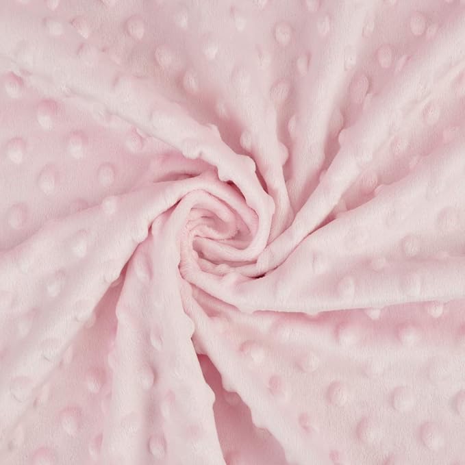 American Baby Company Heavenly Soft Chenille Receiving Blanket, 2-Layer Design with Minky Dot & Silky Satin, Pink, 30" x 40" for Boys and Girls
